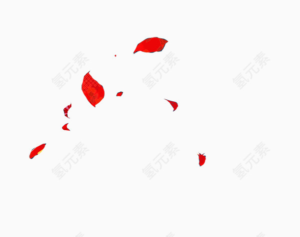 红色漂浮花瓣