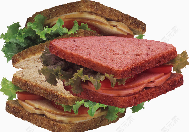 肉饼夹馍三明治