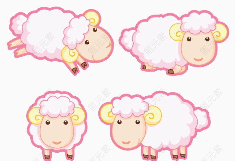 四只可爱的羔羊