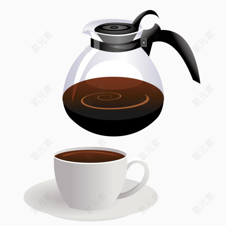 咖啡和咖啡壶矢量素材