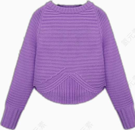 圆领紫色毛衣