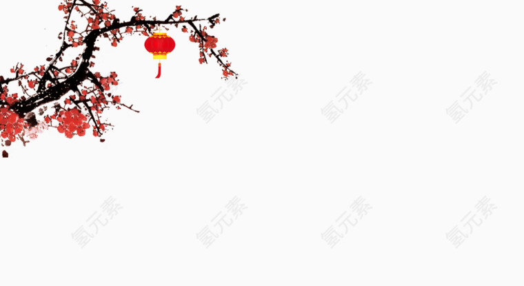 中国风红色梅花