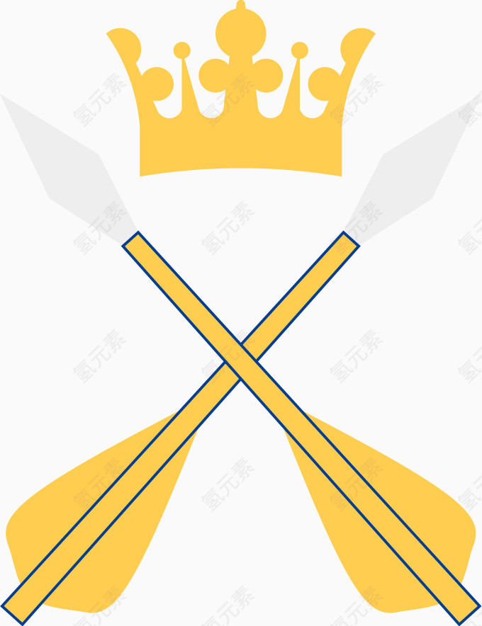 矢量皇冠与矛和盾牌插图