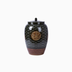 陶相惠景德镇陶瓷米缸米桶米箱雕刻招财进宝