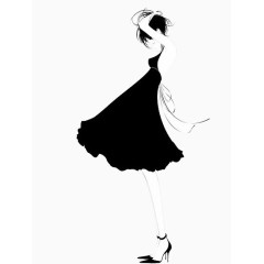 黑色裙摆跳舞的女人