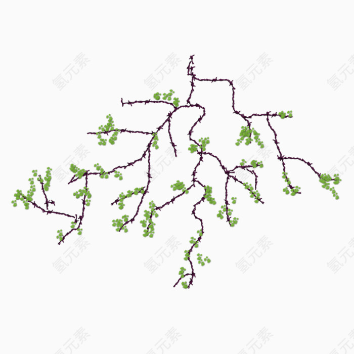 绿色清新树藤装饰图案