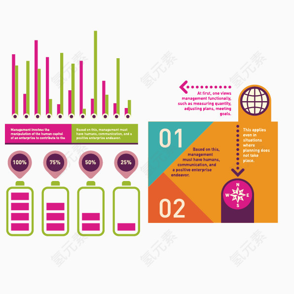 矢量彩色信息图表