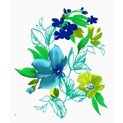 蓝色花朵鲜艳