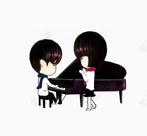 黑色钢琴情侣