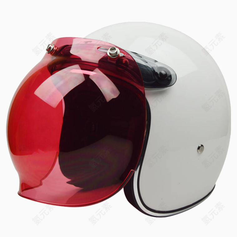 带红色面罩的安全头盔