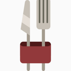 一把餐刀和一个叉子