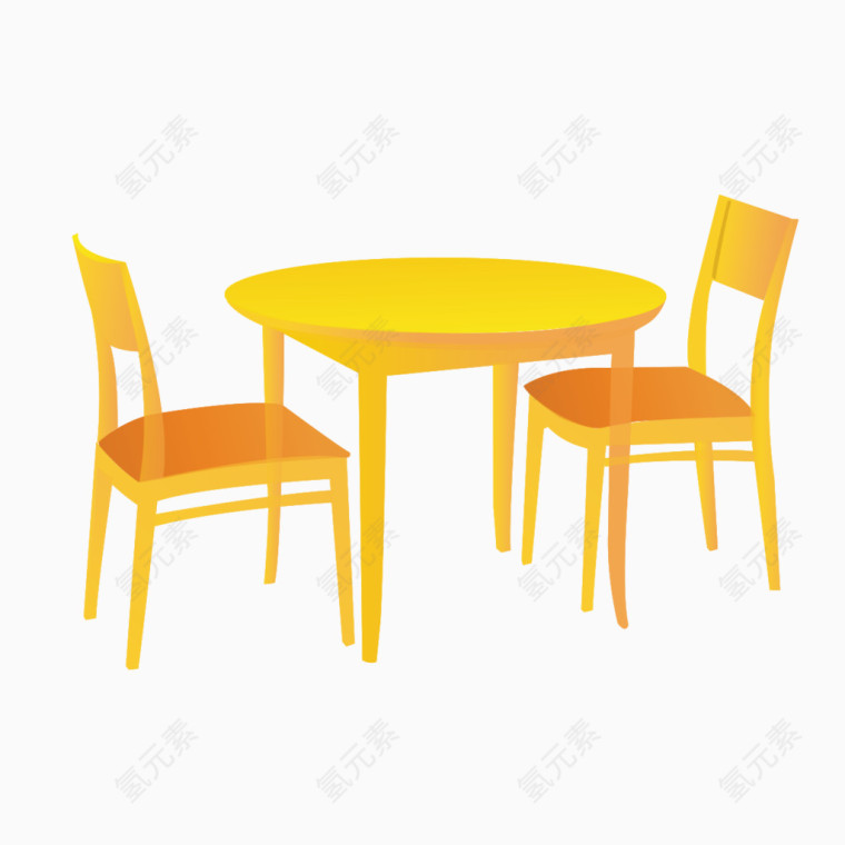 黄色桌子凳子