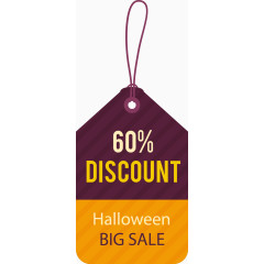 彩色万圣节促销吊牌矢量图