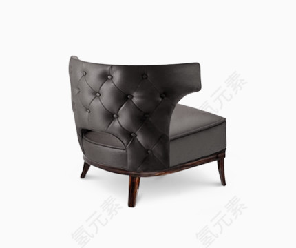 黑色皮革复古装饰沙发