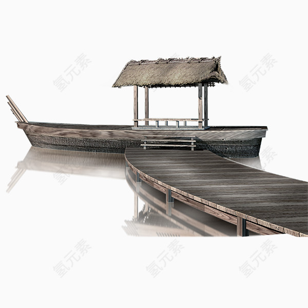 春节古典风格木船