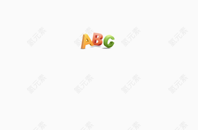 彩色大写英文字母ABC