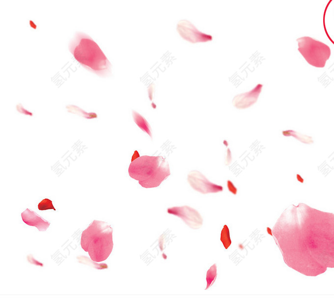 粉红色动感漂浮花瓣背景装饰图案