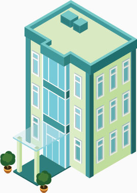 建筑高楼城镇都市地产立体房屋模型矢量
