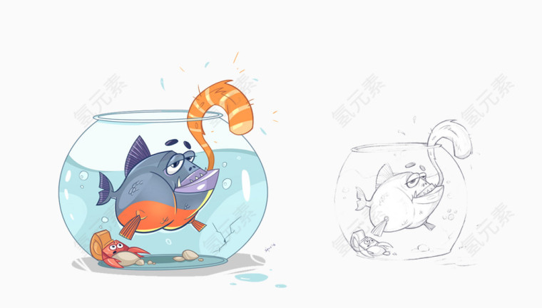 创意设计卡通小鱼