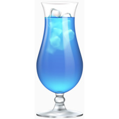 一杯蓝色冰水