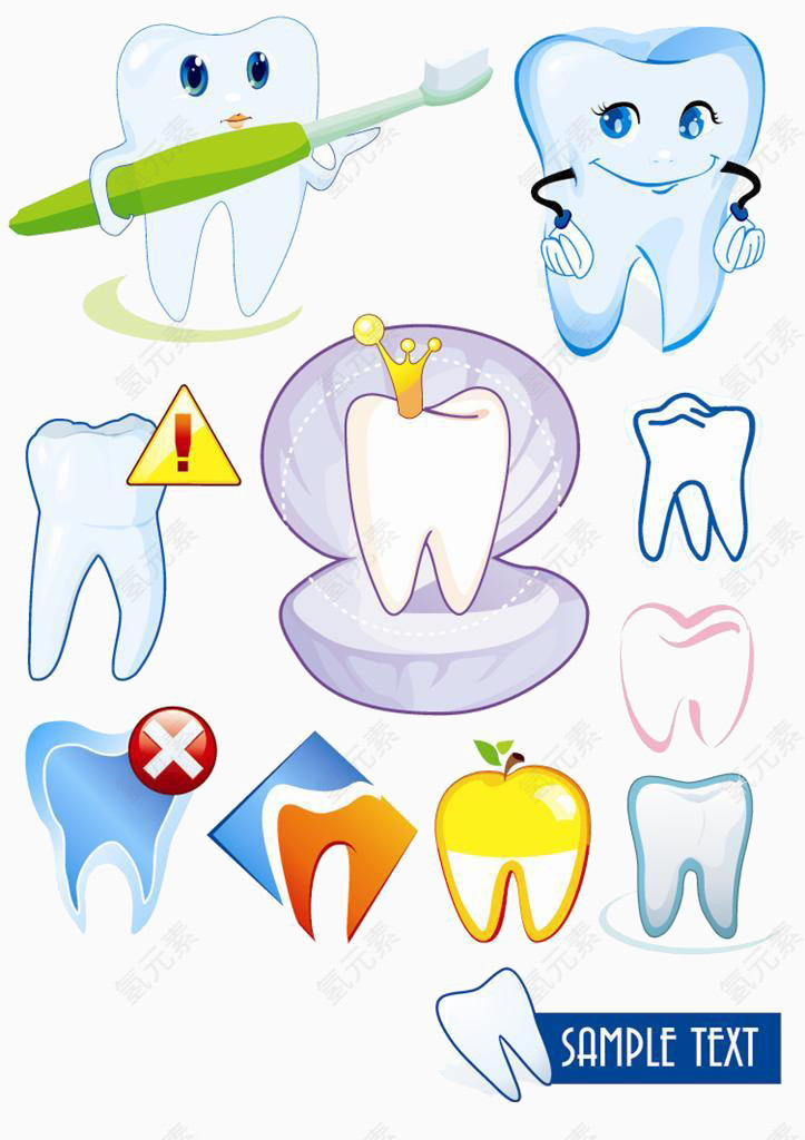 各类卡通牙齿