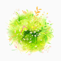 花团插画 绿色