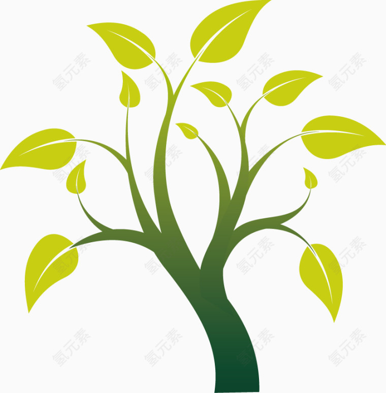 矢量绿色植物小树创意设计图标