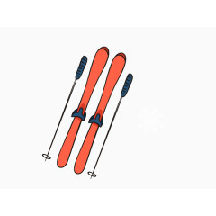 滑雪滑冰冬季玩耍卡通矢量素材