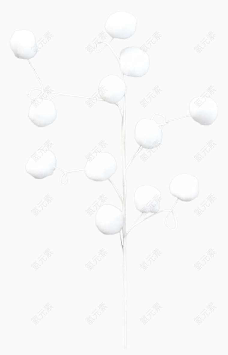 树枝白色雪球
