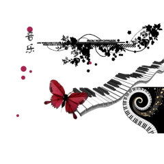 钢琴和蝴蝶