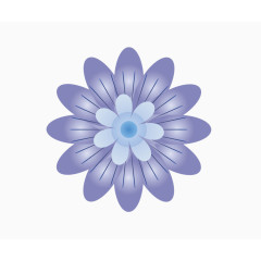 蓝色多层花朵花瓣