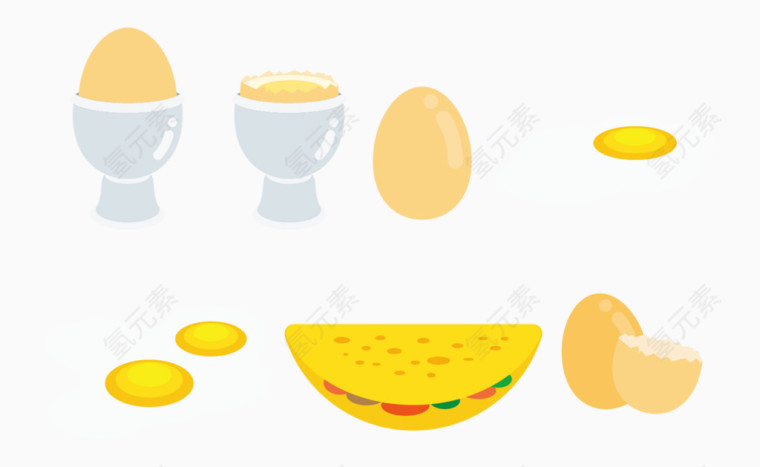 矢量鸡蛋和蛋饼