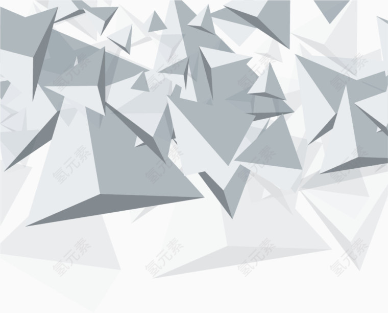白色锥体几何抽象背景矢量素材