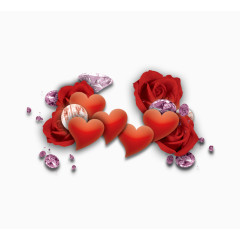 红色浪漫玫瑰爱心装饰图案