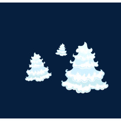 矢量淡蓝色雪花装饰松树