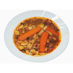 盘子上的胡萝卜汤