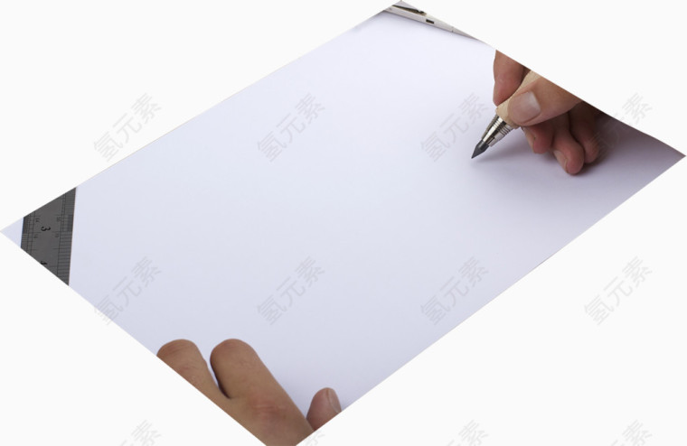 写作人物手势白纸