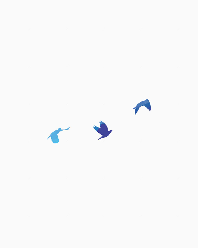 蓝色飞鸟装饰图案设计下载