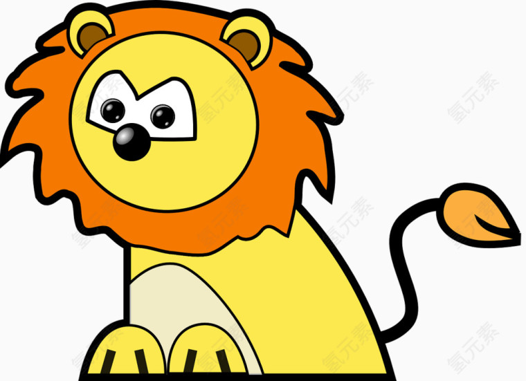 卡通黄色的狮子