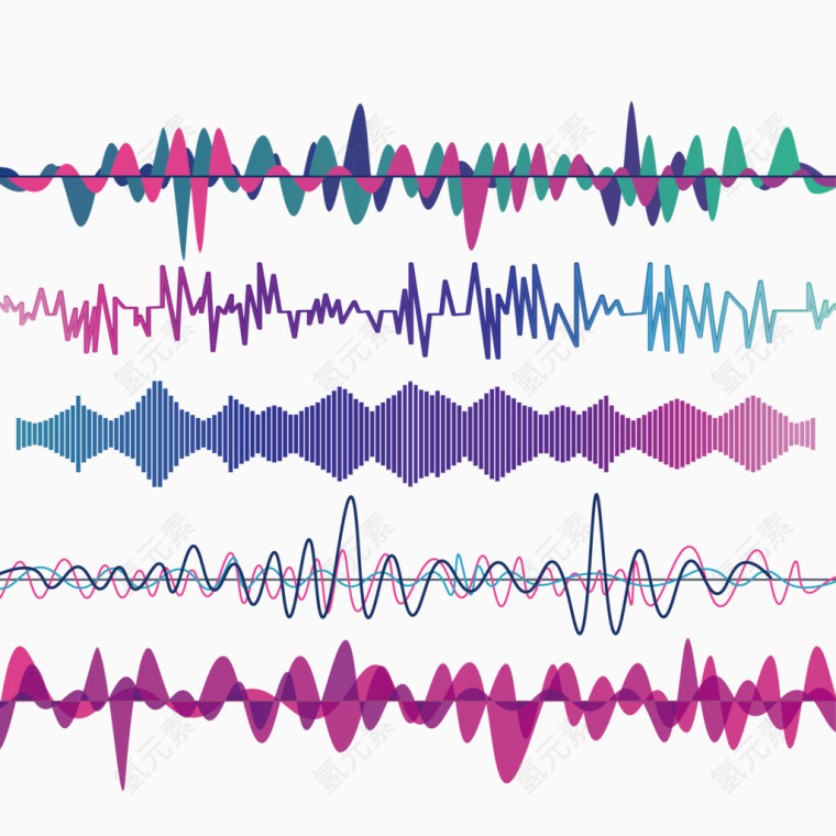 矢量彩色波浪线