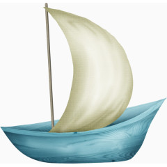 油画小帆船