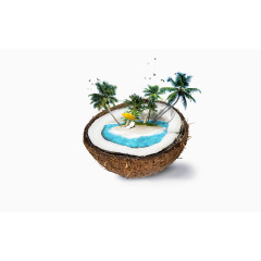 椰子椰树与沙滩