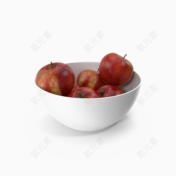 白色碗里的红苹果
