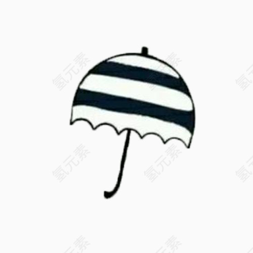 卡通黑白条纹雨伞