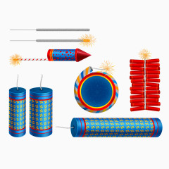 矢量图中国爆竹元素