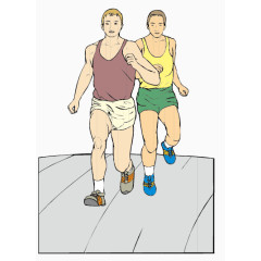 马拉松运动员慢跑训练