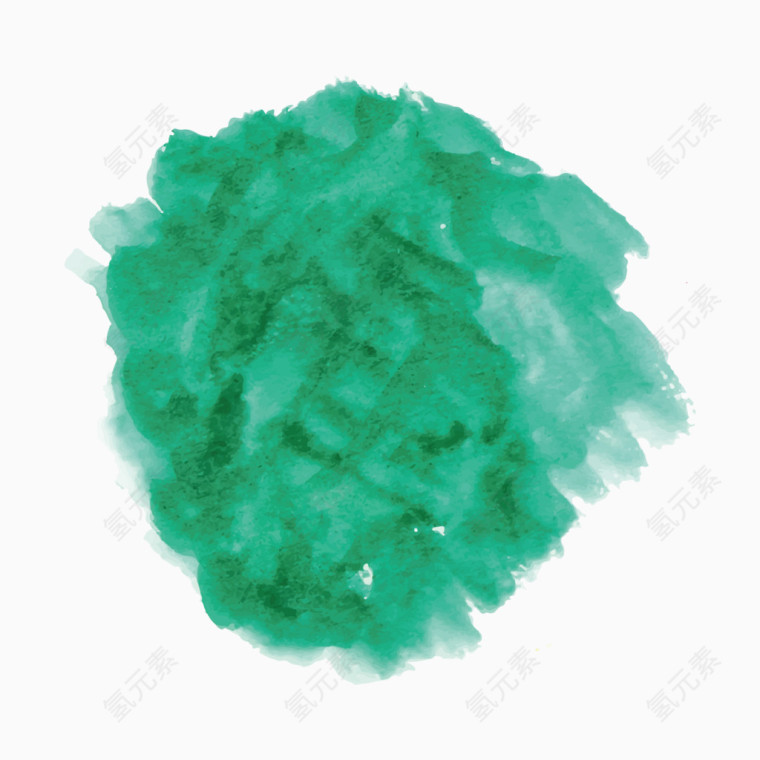 矢量蓝绿色水彩