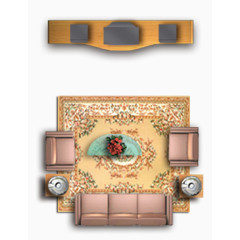 户型图彩平图欧式客厅沙发电视柜
