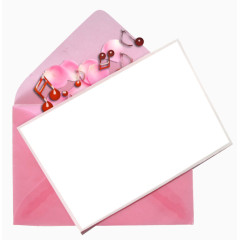 粉色信封底纹信纸卡片