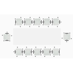 户型图白色会议桌办公桌